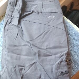 Eddie Bauer Gray Cargo Pants with Belt Loops